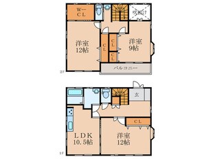 貫弥生が丘戸建の物件間取画像